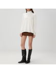 Autumn white women's turtleneck sweater