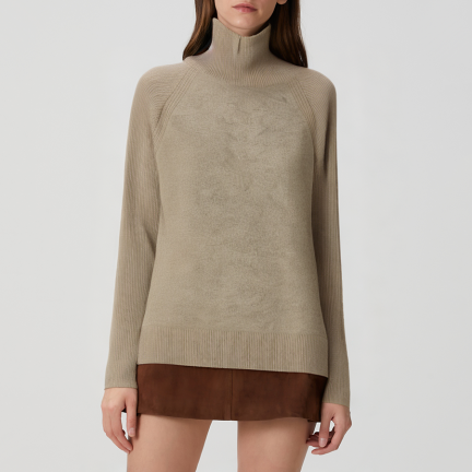 Casual ribbed women's turtleneck sweater