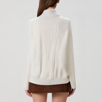 Warm thick knitted women's turtleneck sweater