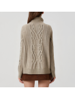 Loose-fitting knitted turtleneck sweater for women