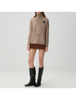 Loose-fitting knitted turtleneck sweater for women