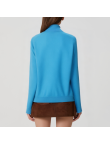 Blue loose-fitting women's turtleneck sweater