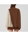 Two-tone cashmere turtleneck sweater for women