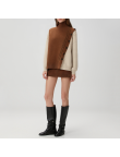 Two-tone cashmere turtleneck sweater for women