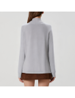 Gray casual loose-fitting women's turtleneck sweater