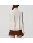 Simple diamond pattern women's turtleneck sweater