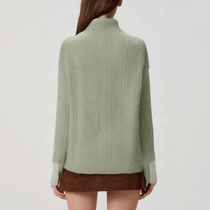 High-quality knitted women's turtleneck sweater
