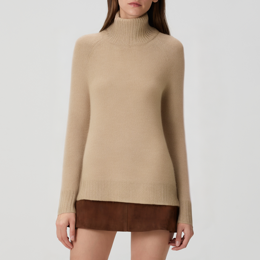 High-quality loose-fitting thick women's turtleneck sweater