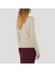 Stand collar wool long-sleeved thermal top for women