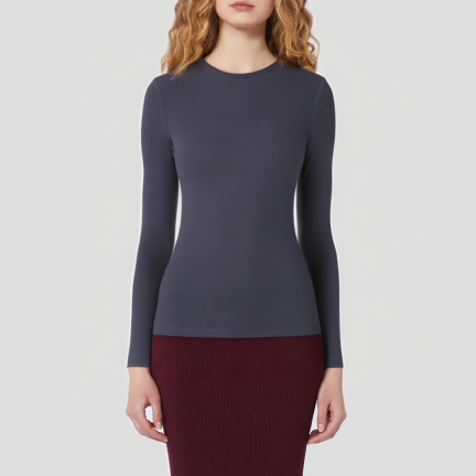 Durable stretch women's long-sleeved thermal top