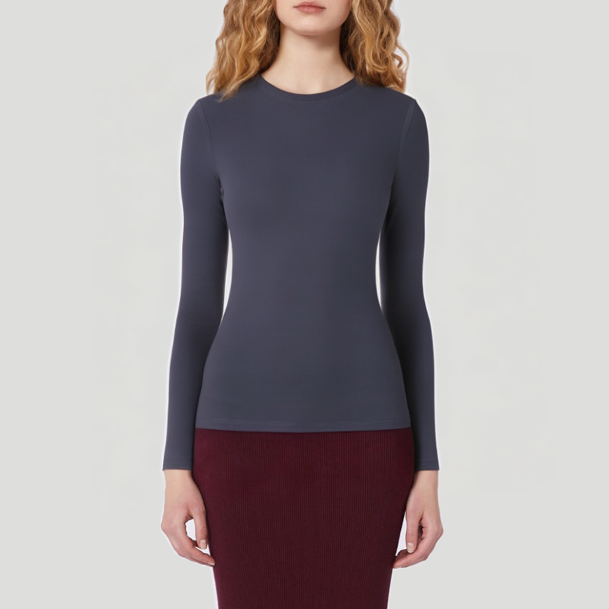 Durable stretch women's long-sleeved thermal top