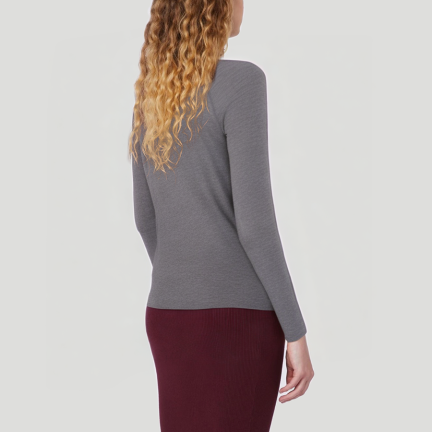 Women's stand-up collar zip-up thermal top