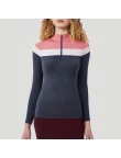 Color-blocked stretch women's thermal top