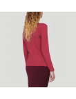 Red stand-up collar long-sleeved women's thermal top