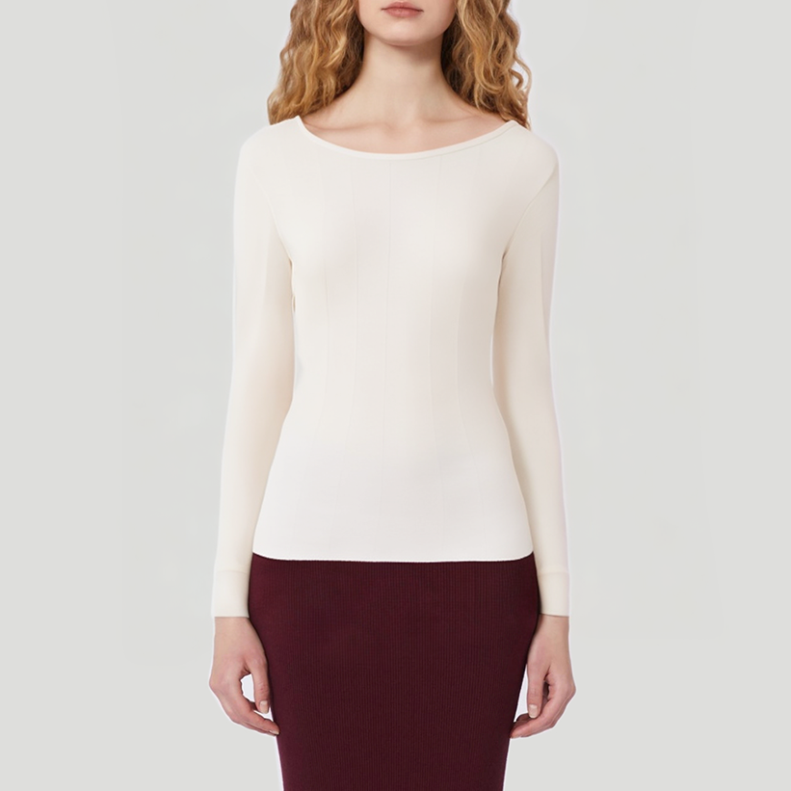 Soft and seamless women's long-sleeved thermal top