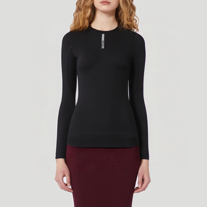Black women's long-sleeved thermal top