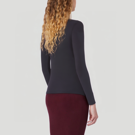 Black women's long-sleeved thermal top