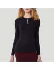 Black women's long-sleeved thermal top
