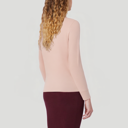 Pink loose-fitting women's long-sleeved thermal top