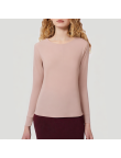Pink loose-fitting women's long-sleeved thermal top