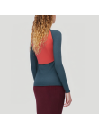 Color-blocked women's long-sleeved thermal top