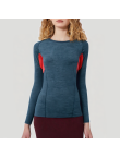 Color-blocked women's long-sleeved thermal top