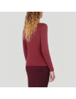 Red wool women's long-sleeved thermal top
