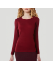Red wool women's long-sleeved thermal top