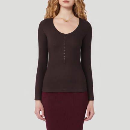 Exquisite V-neck women's thermal top