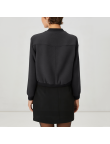 Black single-breasted women's wool jacket
