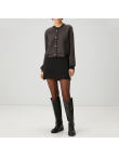 Black single-breasted women's wool jacket