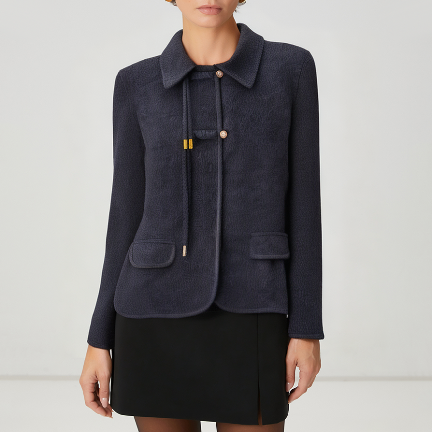 High-end small lapel women's wool jacket