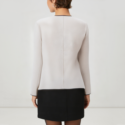 Elegant and chic button-down women's wool jacket