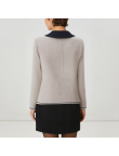 Color-blocked lapel women's wool jacket