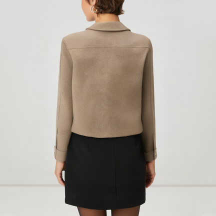 Casual soft collar women's wool jacket