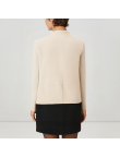 Beige stand-up collar women's wool jacket