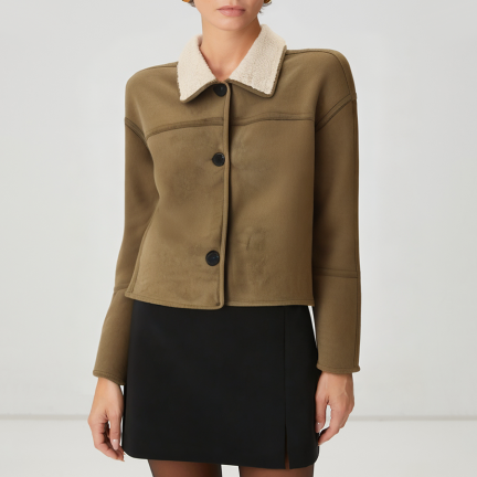 Simple and versatile thick women's wool jacket
