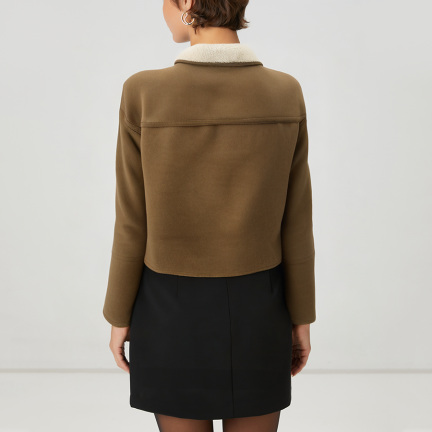 Simple and versatile thick women's wool jacket