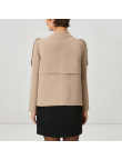 Stand collar double-breasted women's wool jacket