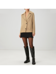 Retro-style lapel loose-fitting women's wool jacket