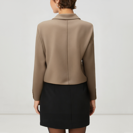 Simple and versatile lapel women's wool jacket