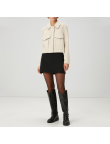 Casual white warm women's wool jacket