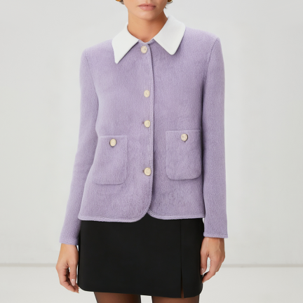 High-end retro lapel women's wool jacket