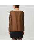 Retro brown V-neck women's wool jacket