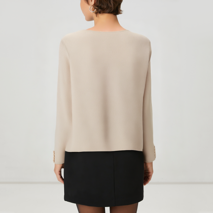 Comfortable single-breasted women's wool jacket