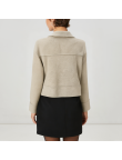 Beige lapel loose women's wool jacket