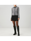 Grey retro short women's wool jacket
