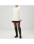 White luxury collared women's wool jacket