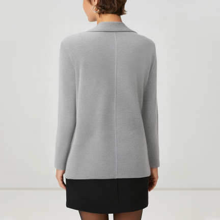 Classic and elegant double-breasted women's wool jacket