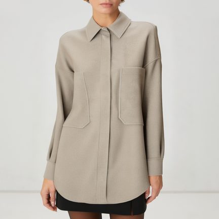Autumn single-breasted oversized women's wool jacket